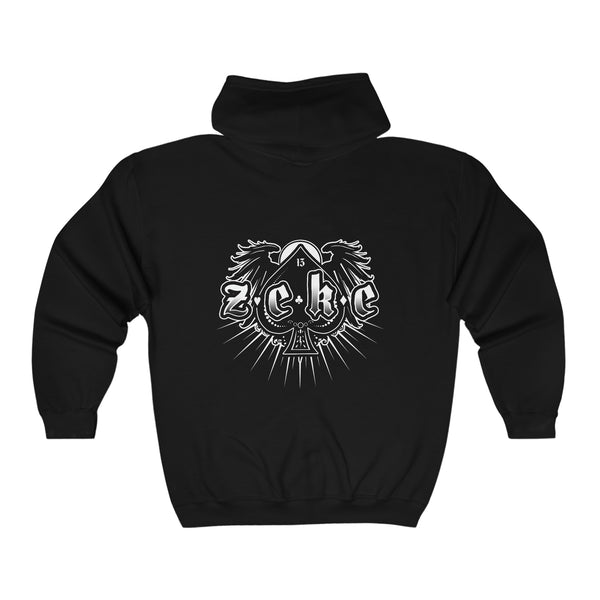 Full Zip Up Zeke Spade Heavy Blend™ Hooded Sweatshirt
